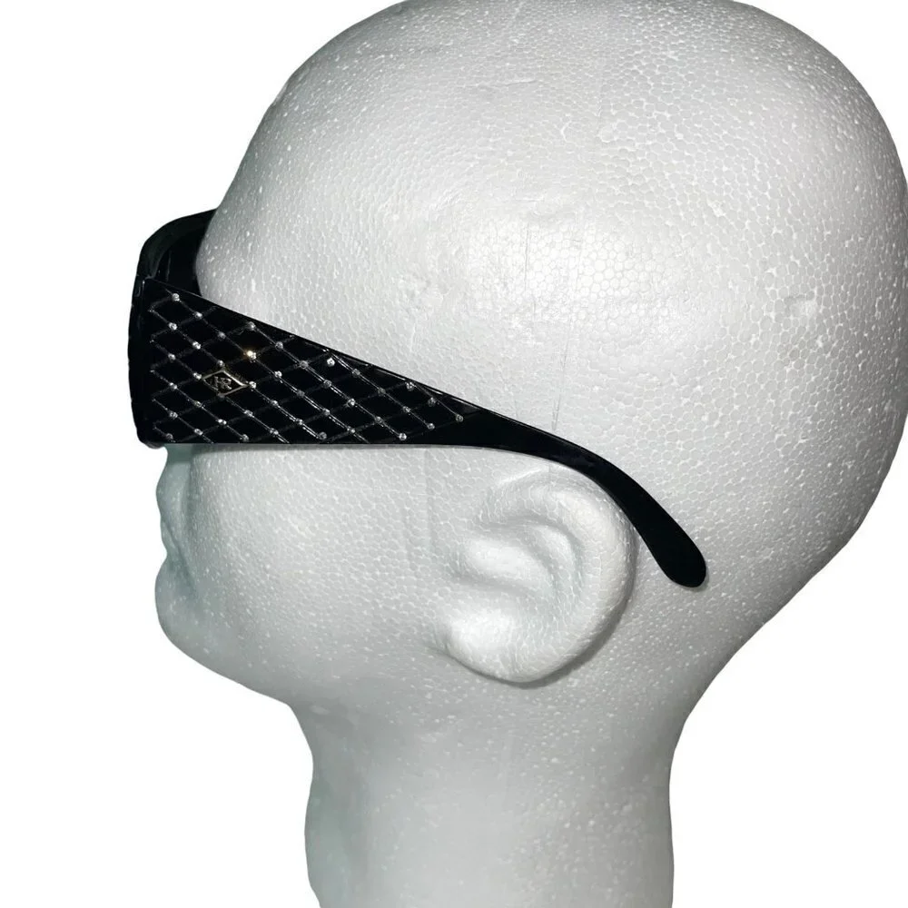 Helena Rubinstein Rhinestone Studded Sunglasses Womens One Size Vintage Black